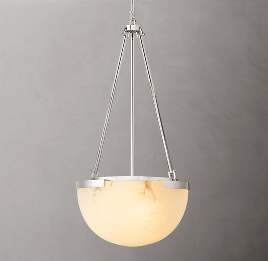Alabaster Bell Brass Pendant