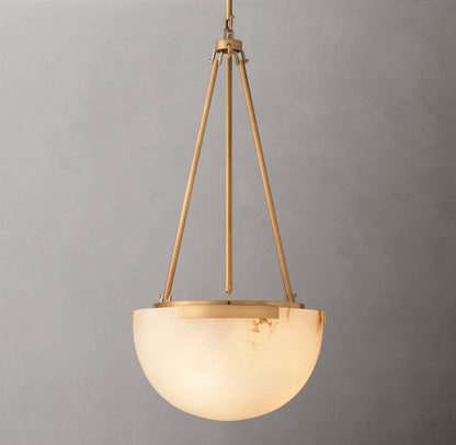 Alabaster Bell Brass Pendant