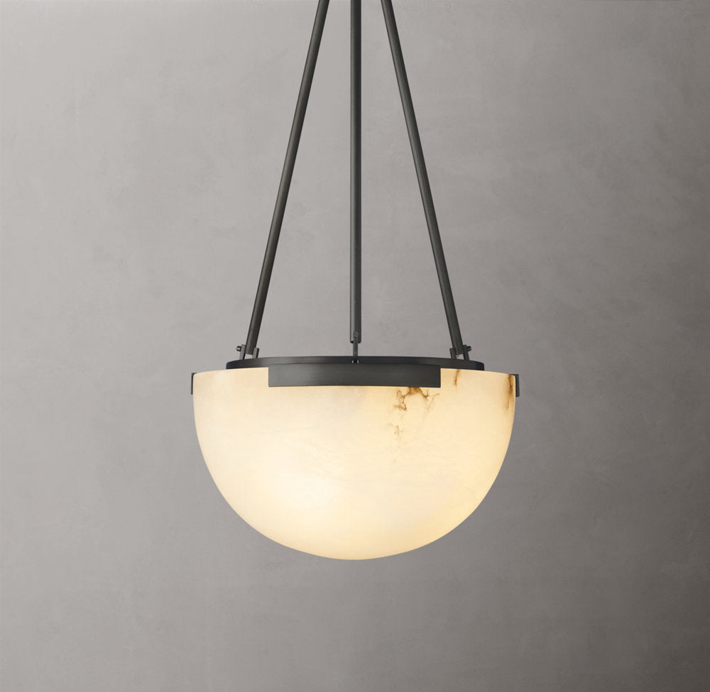 Alabaster Bell Brass Pendant