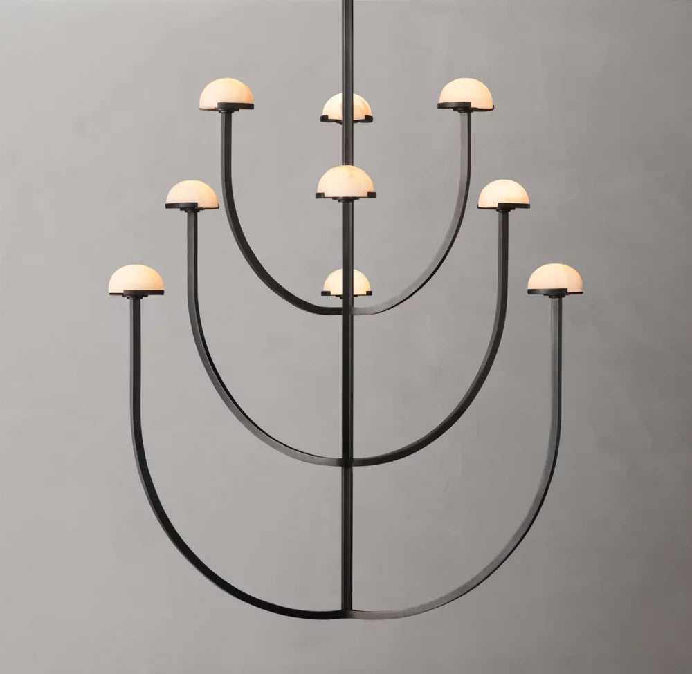 Alabaster Hemisphere Cascade Chandelier