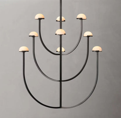 Alabaster Hemisphere Cascade Chandelier