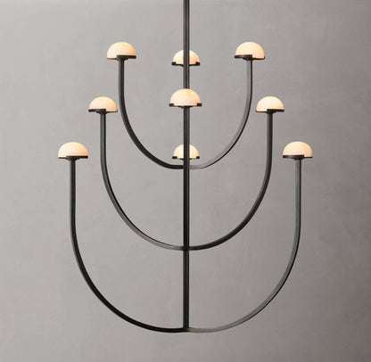 Alabaster Hemisphere Cascade Chandelier