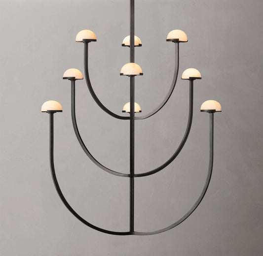 Alabaster Hemisphere Cascade Chandelier