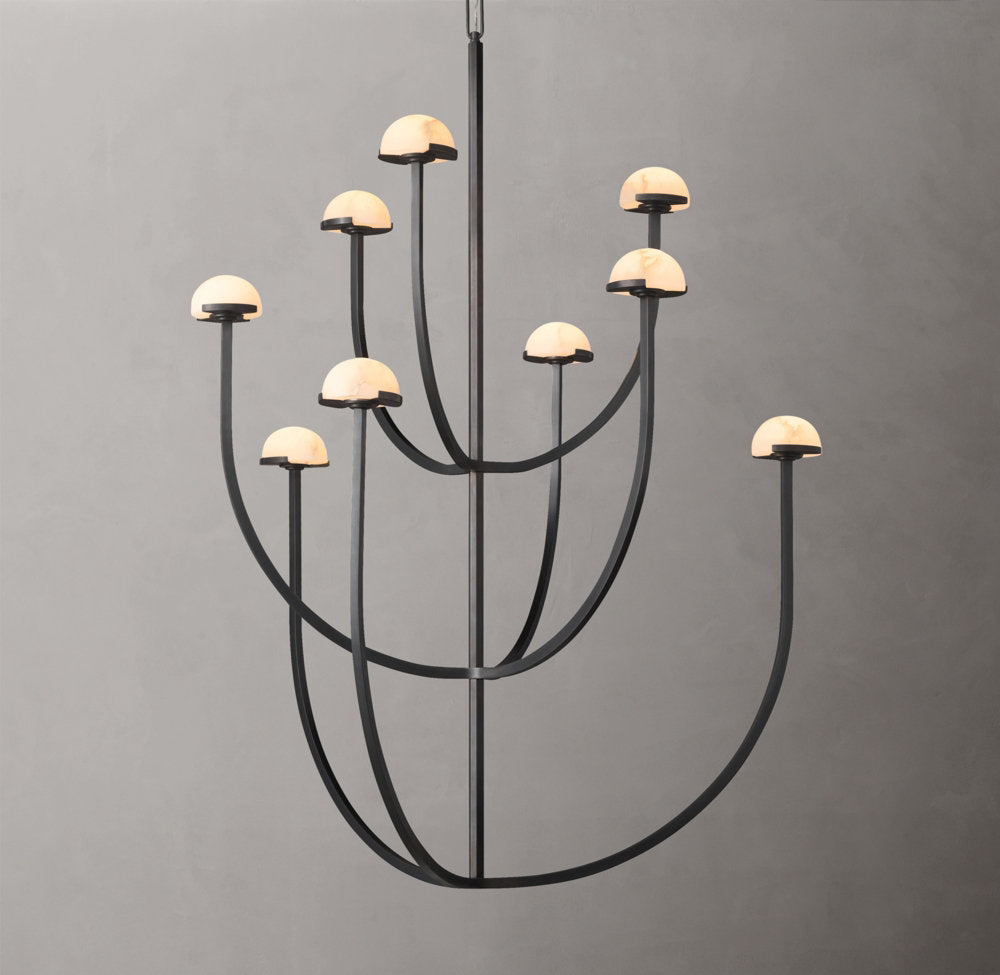 Alabaster Hemisphere Cascade Chandelier