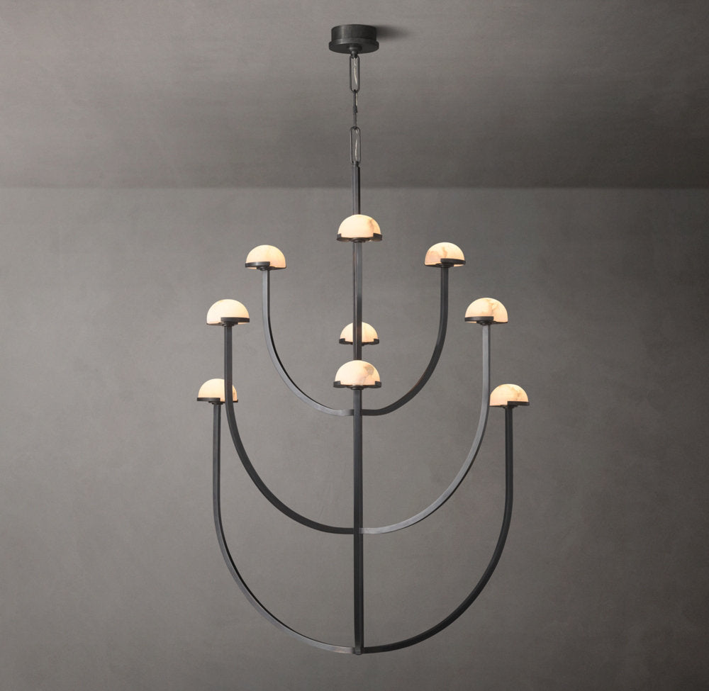 Alabaster Hemisphere Cascade Chandelier