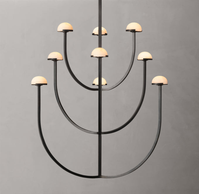 Alabaster Hemisphere Cascade Chandelier