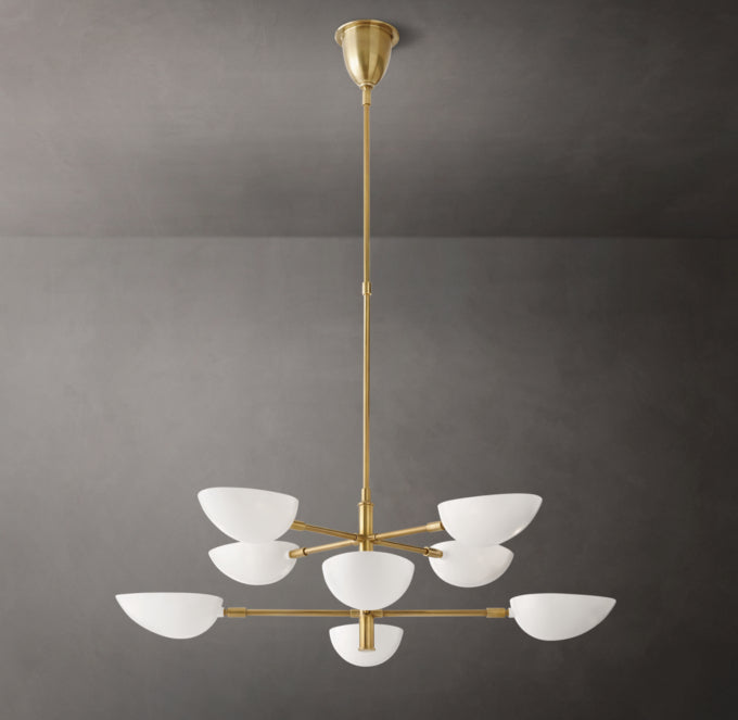 Antique Brass Cup Ring Chandelier