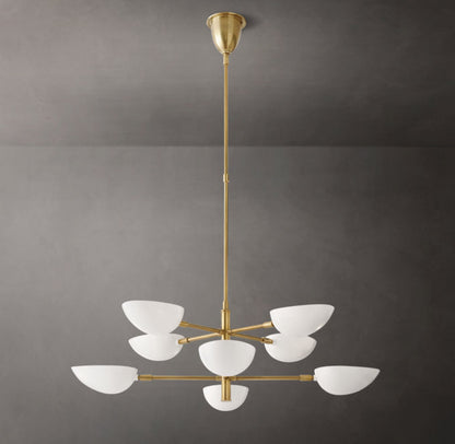 Antique Brass Cup Ring Chandelier