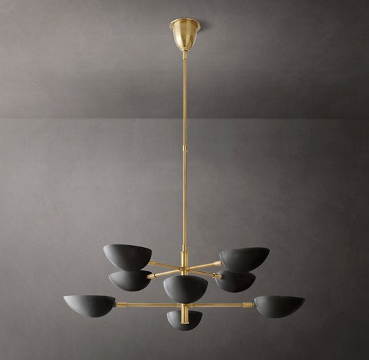Antique Brass Cup Ring Chandelier
