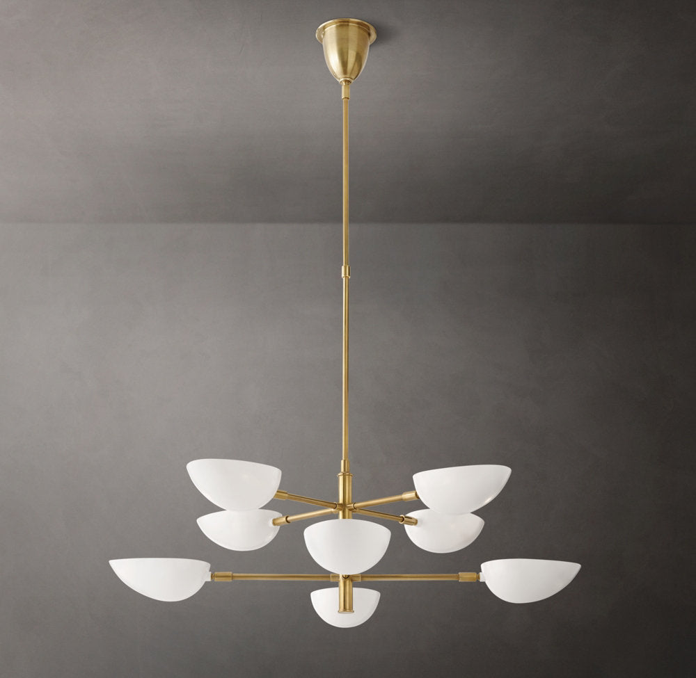 Antique Brass Cup Ring Chandelier