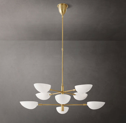 Antique Brass Cup Ring Chandelier
