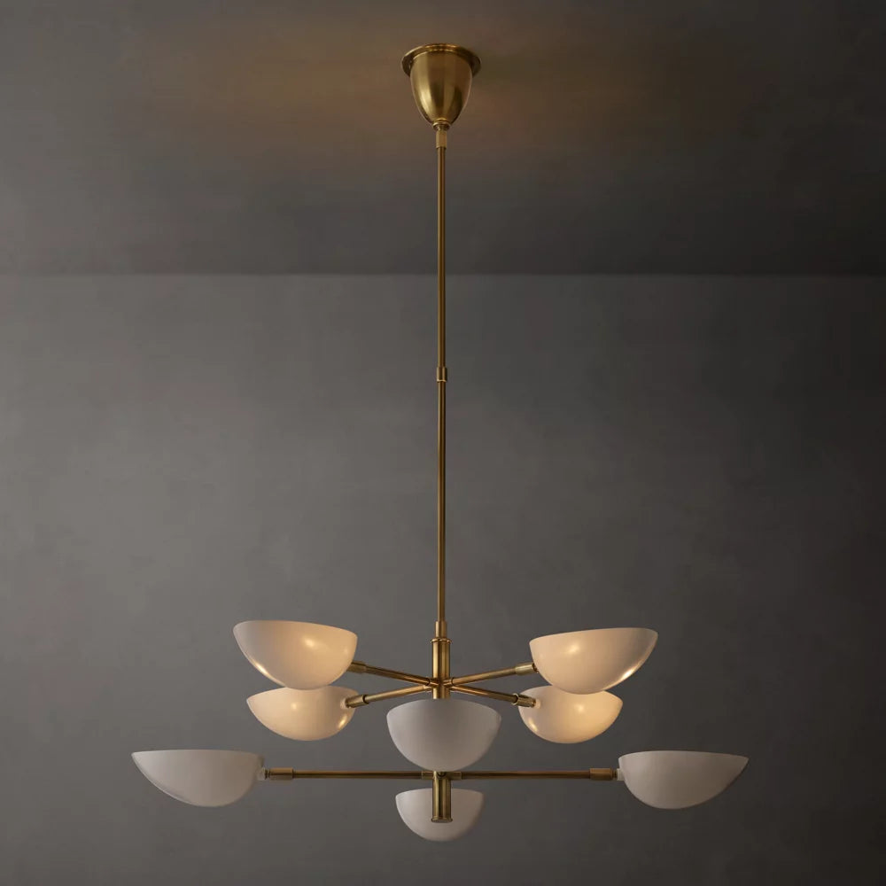 Antique Brass Cup Ring Chandelier