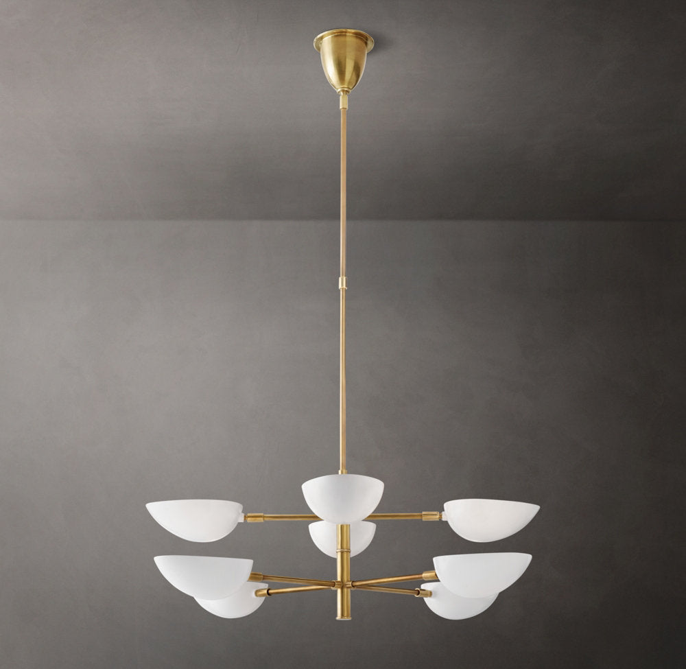 Antique Brass Cup Ring Chandelier