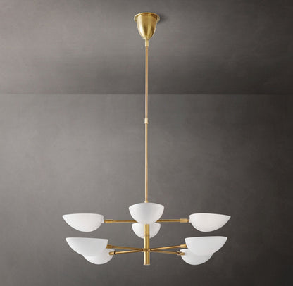 Antique Brass Cup Ring Chandelier