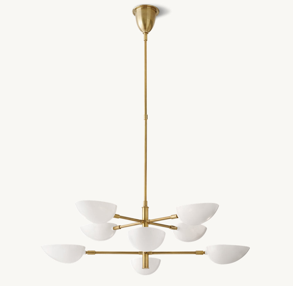 Antique Brass Cup Ring Chandelier