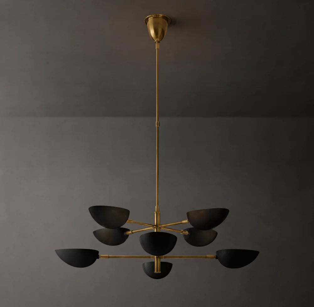 Antique Brass Cup Ring Chandelier