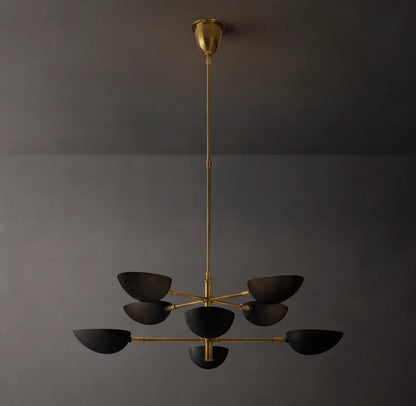 Antique Brass Cup Ring Chandelier
