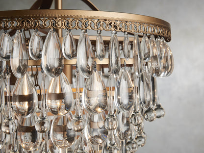 Antique Gold Crystal Drop Chandelier
