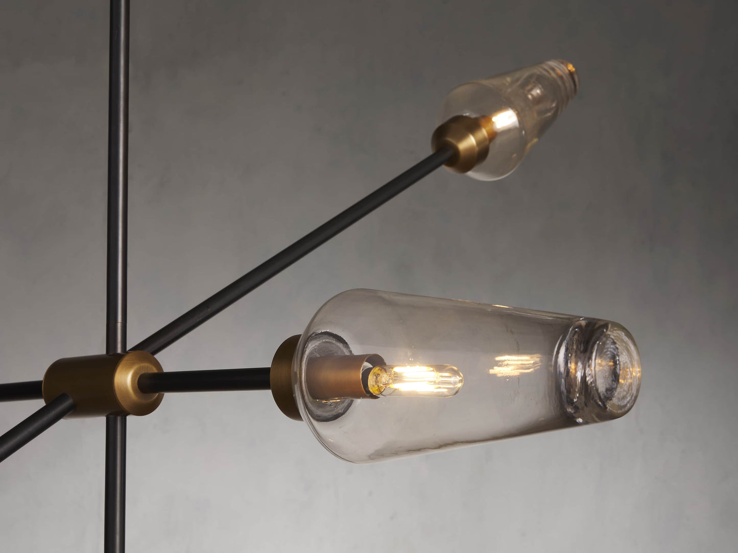 Asymmetric Bronze Glass Branch Chandelier