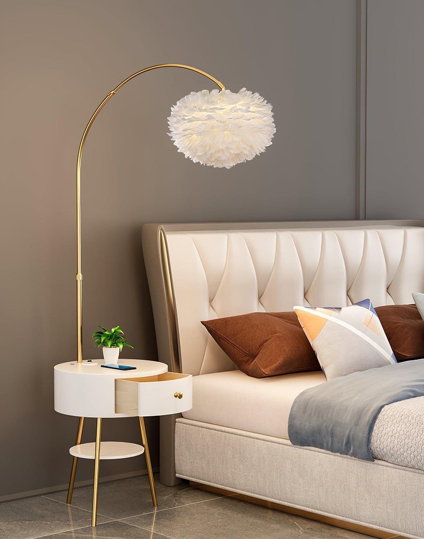 Aurora Feather Table Floor Lamp