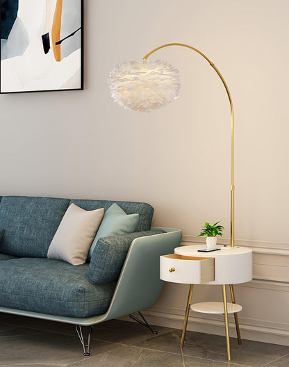 Aurora Feather Table Floor Lamp