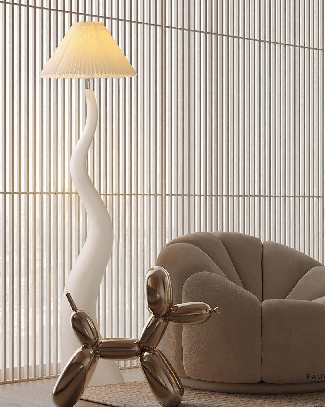 Aurora Twist Pleated Floor Lamp