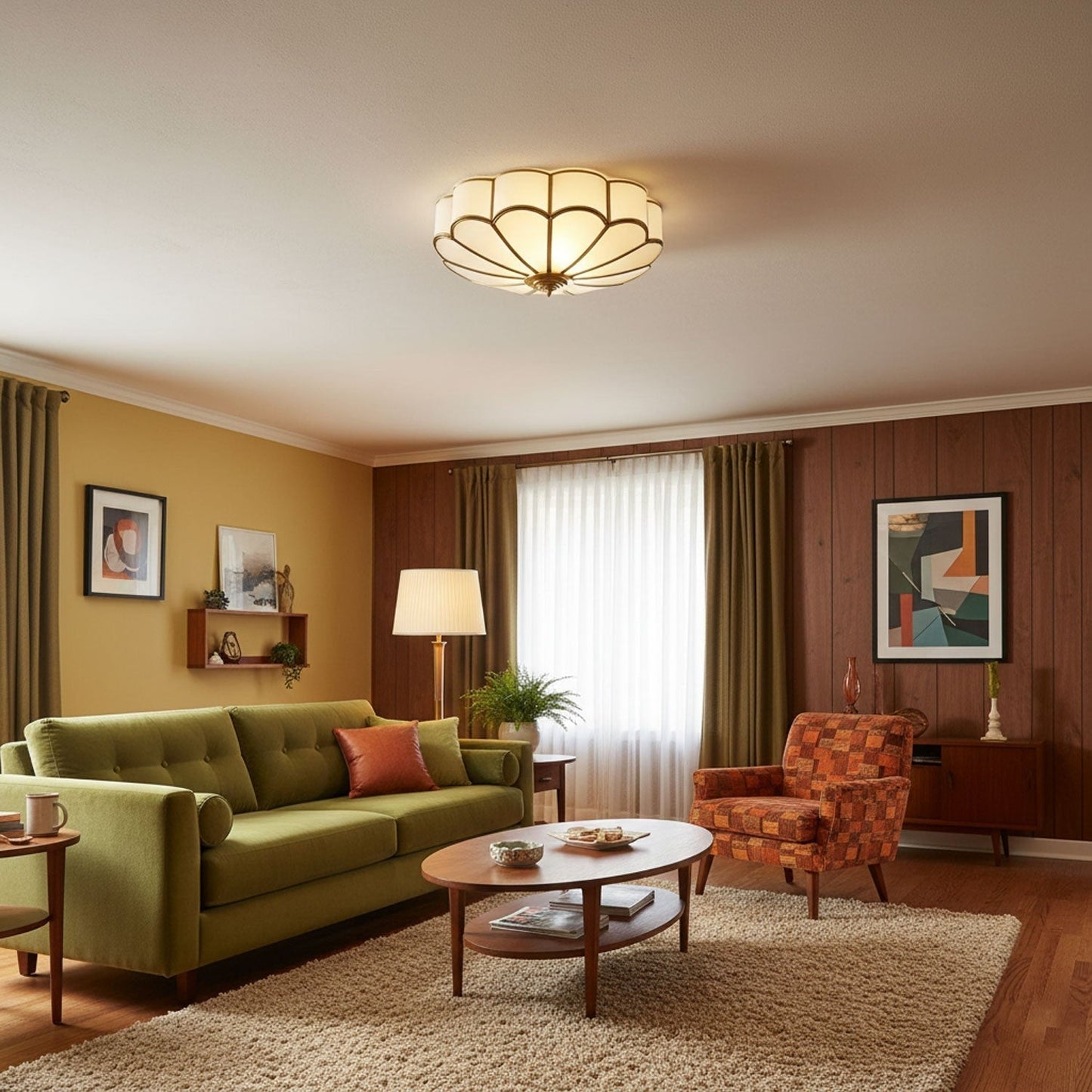 Bloom Glass Flush Ceiling Light