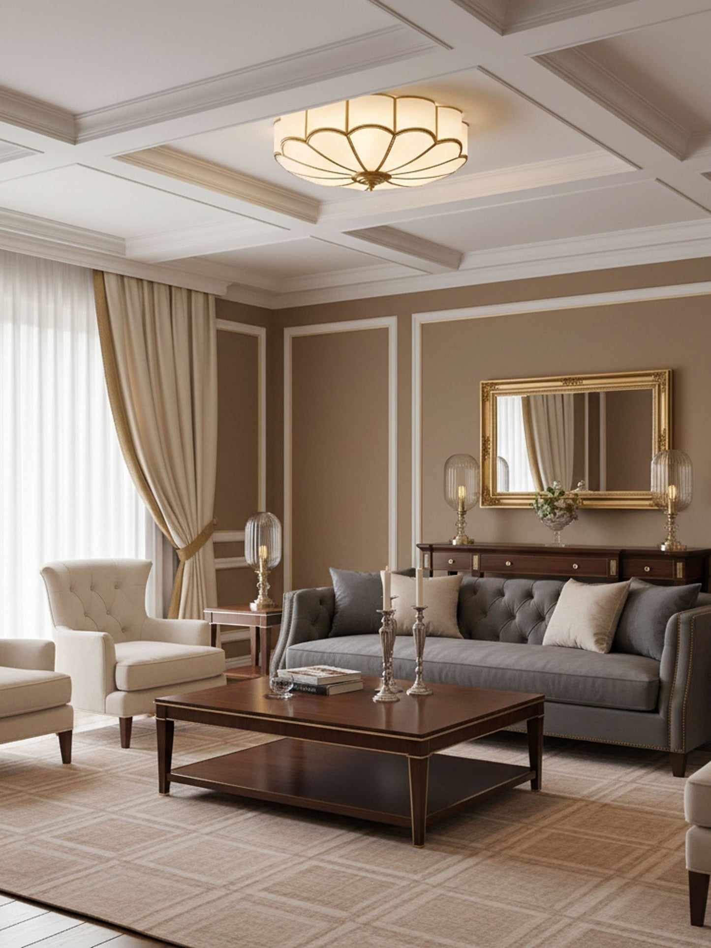 Bloom Glass Flush Ceiling Light