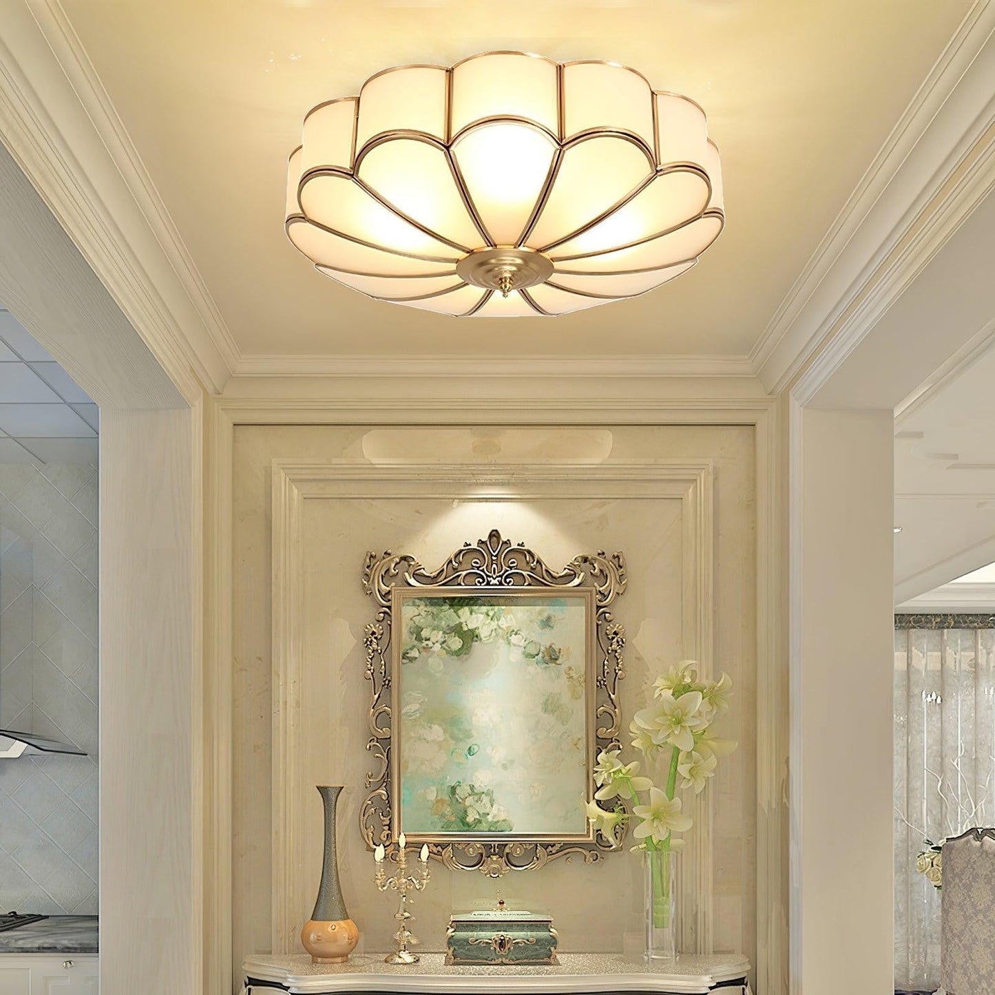 Bloom Glass Flush Ceiling Light