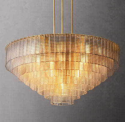Cascade Clear Cast Glass Chandelier