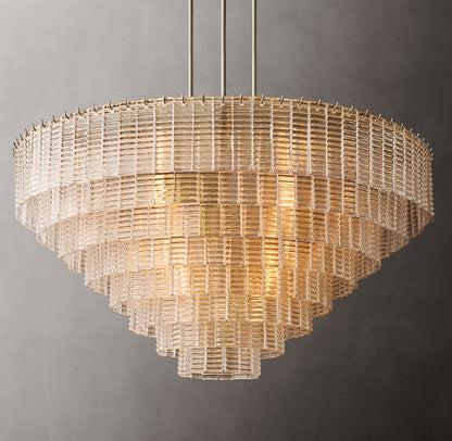 Cascade Clear Cast Glass Chandelier