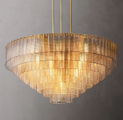Cascade Clear Cast Glass Chandelier