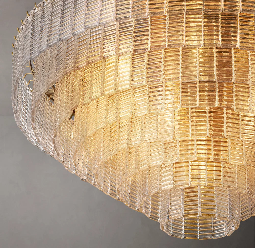Cascade Clear Cast Glass Chandelier