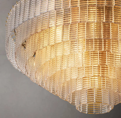 Cascade Clear Cast Glass Chandelier