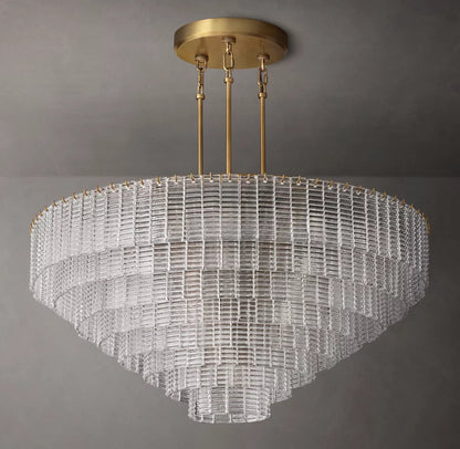 Cascade Clear Cast Glass Chandelier