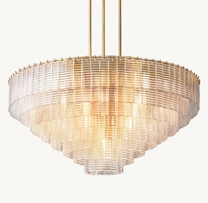 Cascade Clear Cast Glass Chandelier
