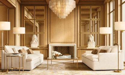 Cascade Clear Cast Glass Chandelier