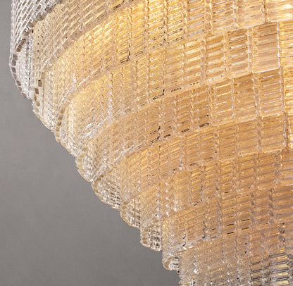Cascade Clear Cast Glass Chandelier