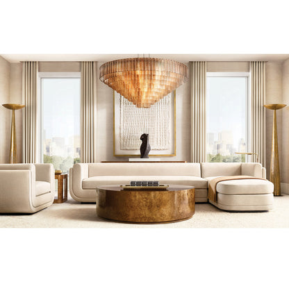 Cascading Smoke Glass Drum Chandelier