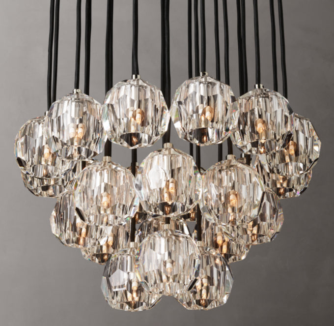 Clarion Faceted Crystal Cluster Chandelier