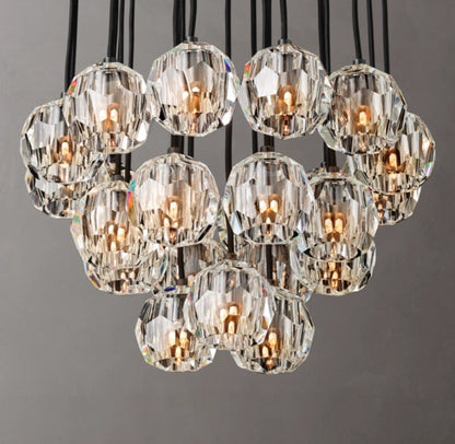 Clarion Faceted Crystal Cluster Chandelier