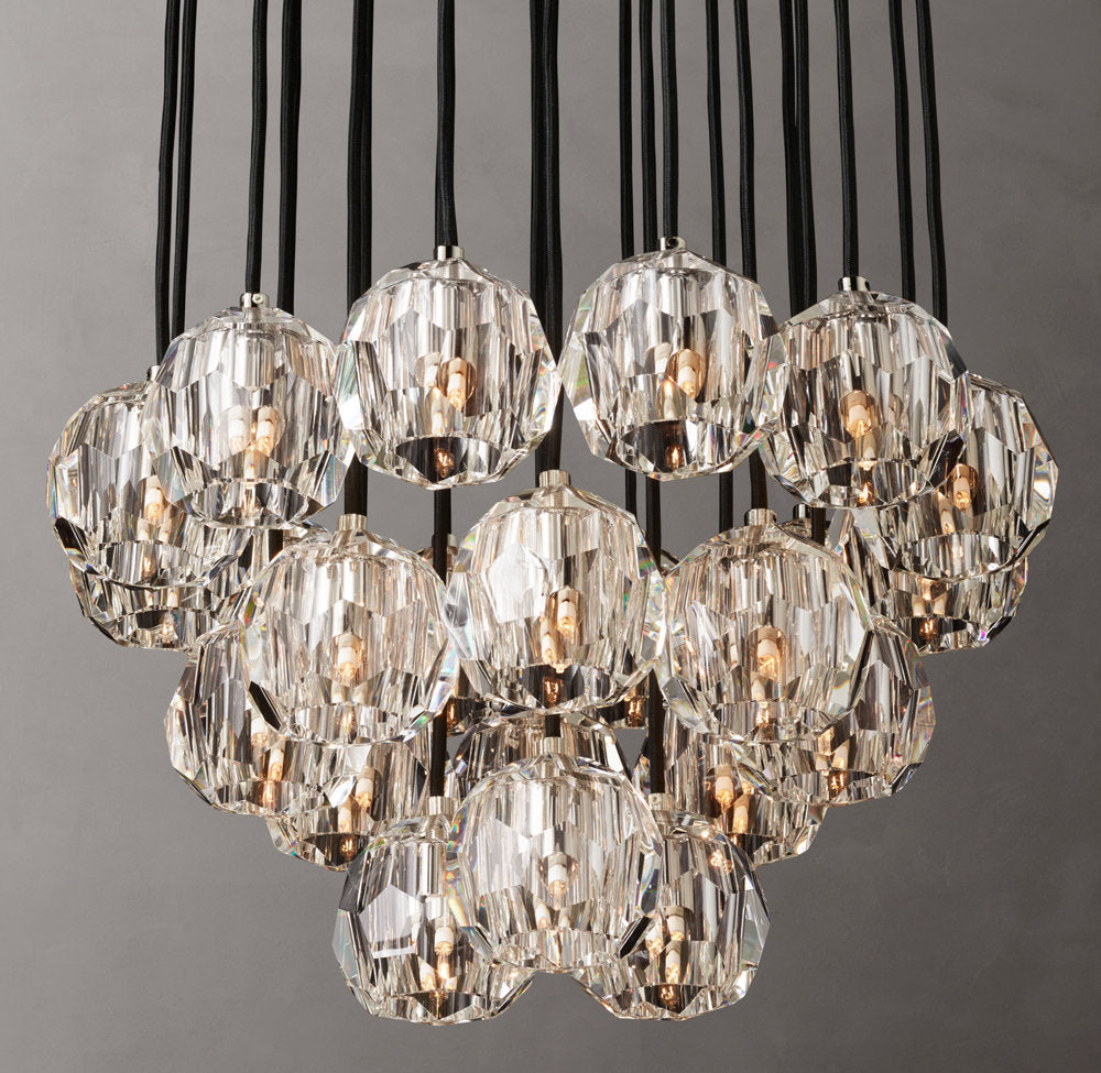 Clarion Faceted Crystal Cluster Chandelier