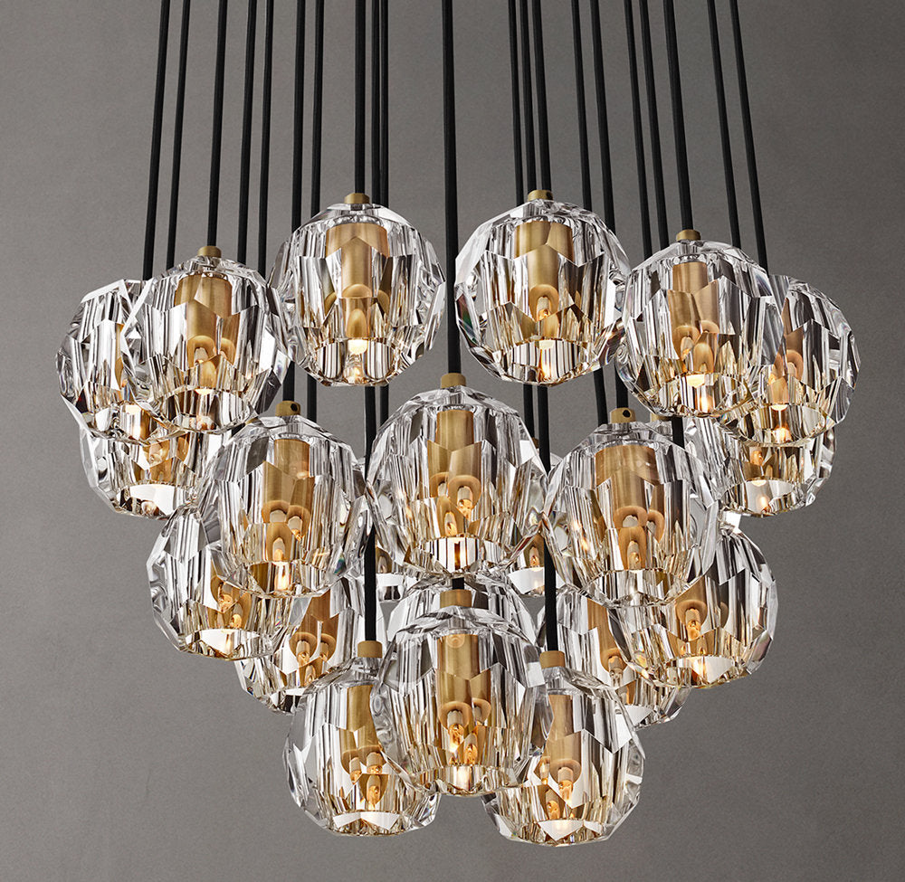 Clarion Faceted Crystal Cluster Chandelier