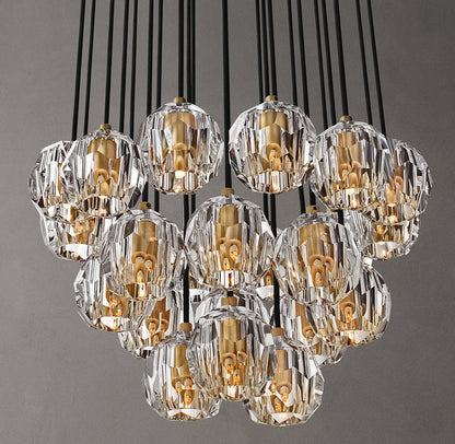 Clarion Faceted Crystal Cluster Chandelier