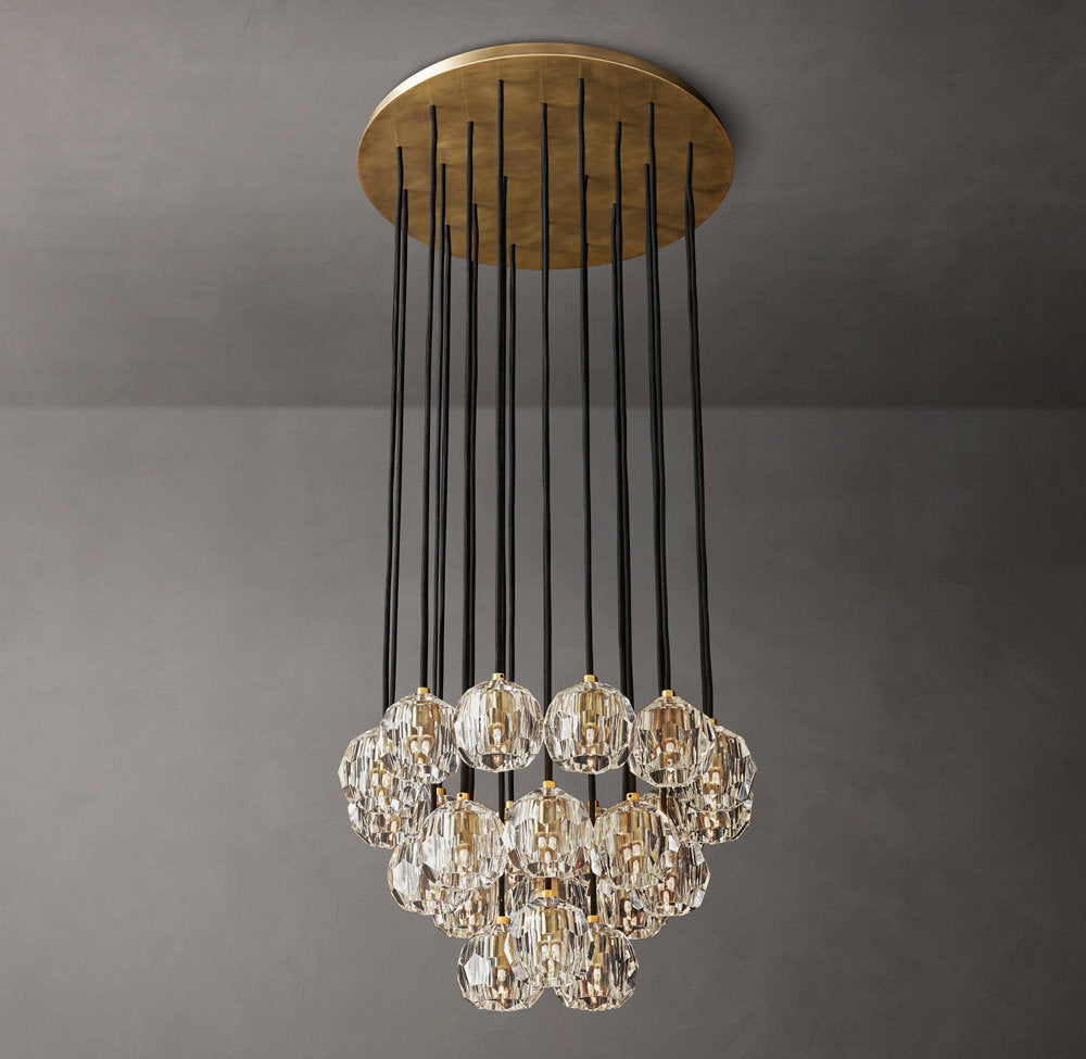Clarion Faceted Crystal Cluster Chandelier