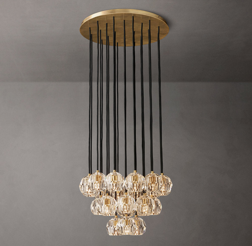 Clarion Faceted Crystal Cluster Chandelier