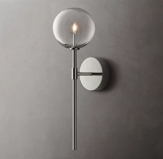 Clear Borosilicate Globe Wall Light
