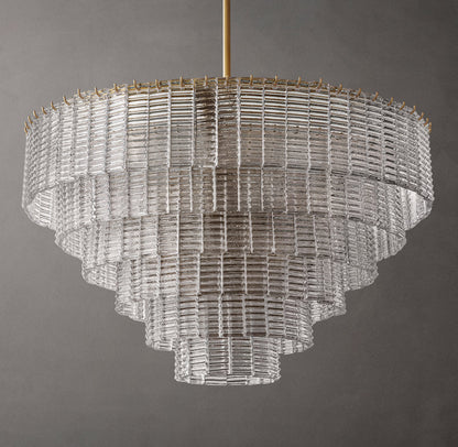 Clear Cast Glass Cascade Chandelier