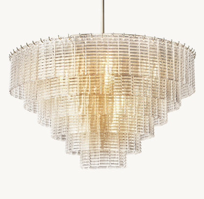 Clear Cast Glass Cascade Chandelier