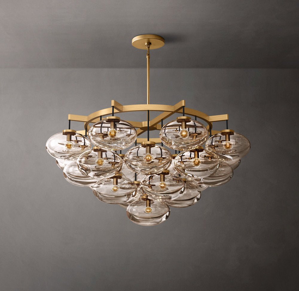 Clear Globe Cascade Chandelier